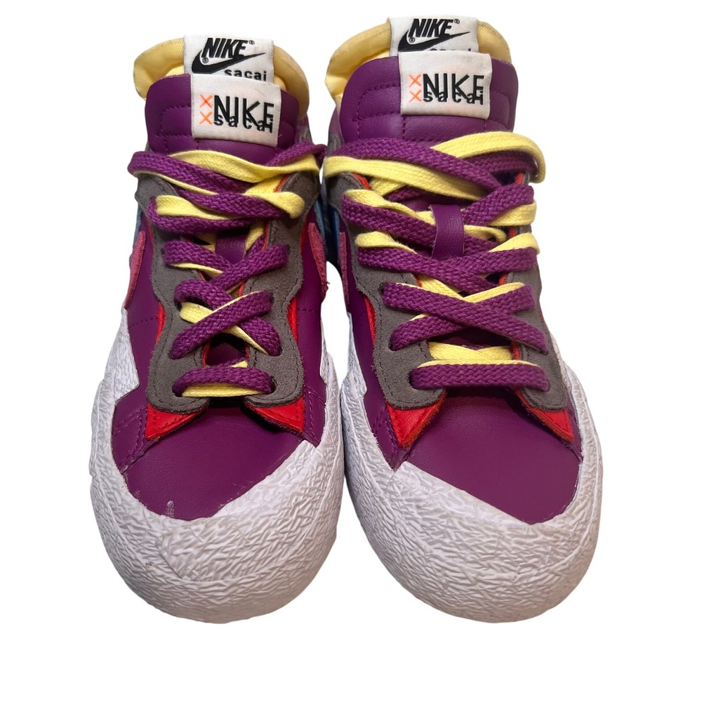 Nike x Sacai Blazer Low Purple Yellow Sneakers Fashion Designer Shoes‎